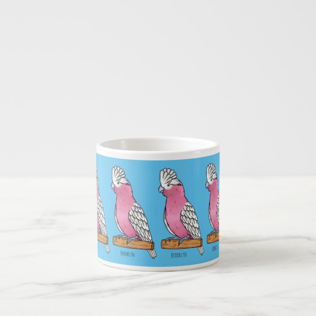 Taza De Espresso Ilustracion personalizado de aves Galah (Frente)