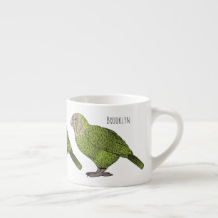 Taza De Espresso Ilustracion personalizado de aves Kakapo