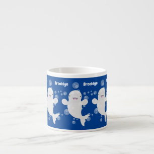 Taza De Espresso Ilustracion personalizado de ballenas de la beluga