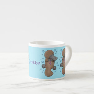 Taza De Espresso Ilustracion personalizado de bebé de plaquypus fel