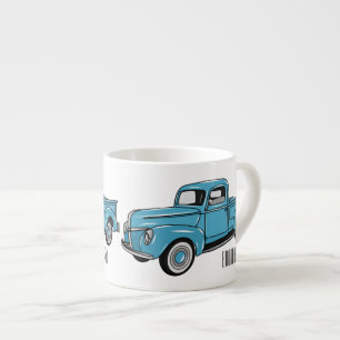Taza De Espresso Ilustracion personalizado de camioneta clásica