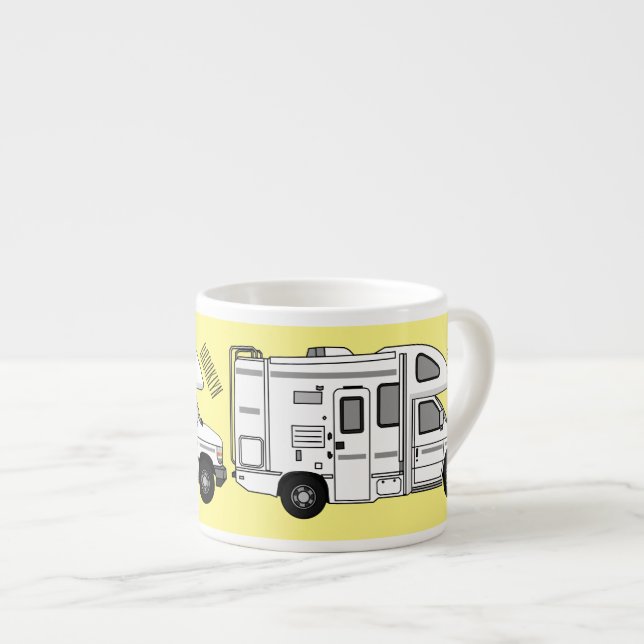 Taza De Espresso Ilustracion personalizado de Campervan (Derecha)