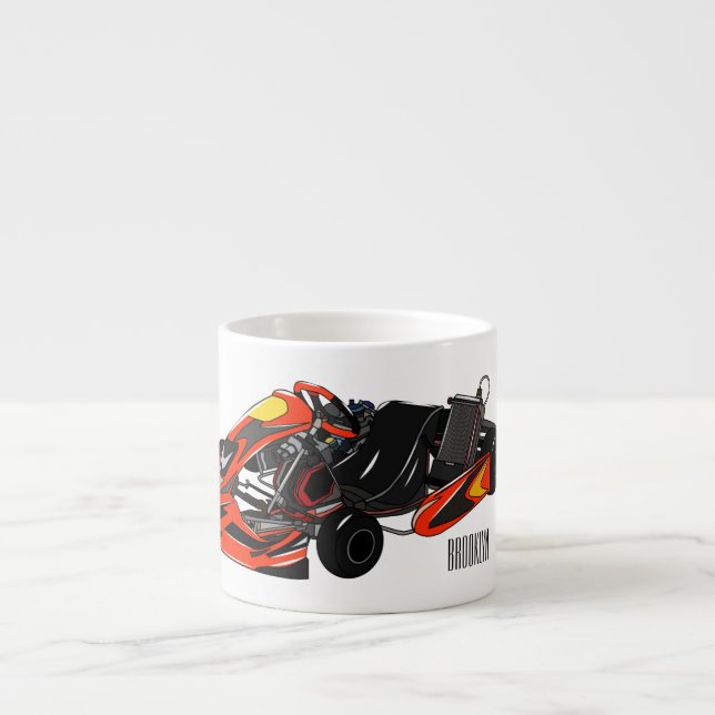 Taza De Espresso Ilustracion personalizado de carreras de Kart (Frente)