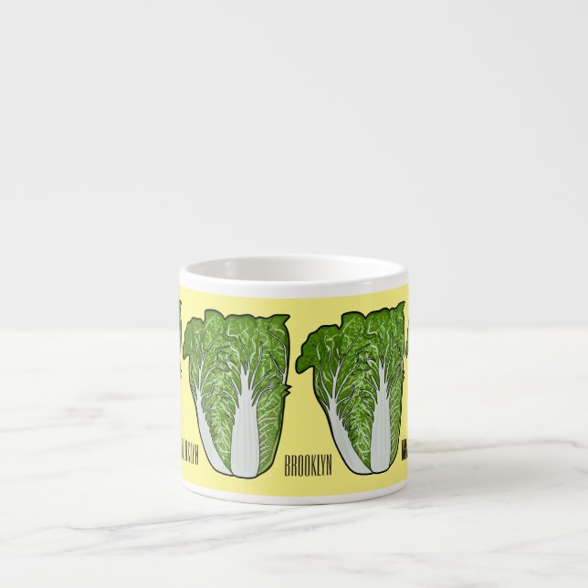 Taza De Espresso Ilustracion personalizado de col chino (Frente)