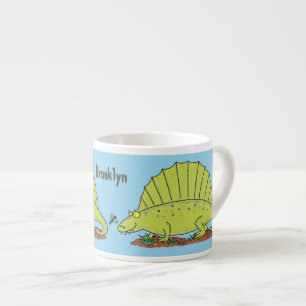 Taza De Espresso Ilustracion personalizado de dimetrodon verde lind