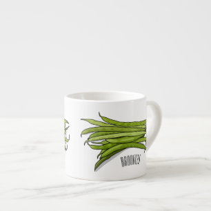 Taza De Espresso Ilustracion personalizado de frijol verde