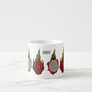 Taza De Espresso Ilustracion personalizado de fruta dragón