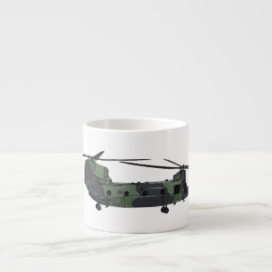 Taza De Espresso Ilustracion personalizado de helicóptero del ejérc