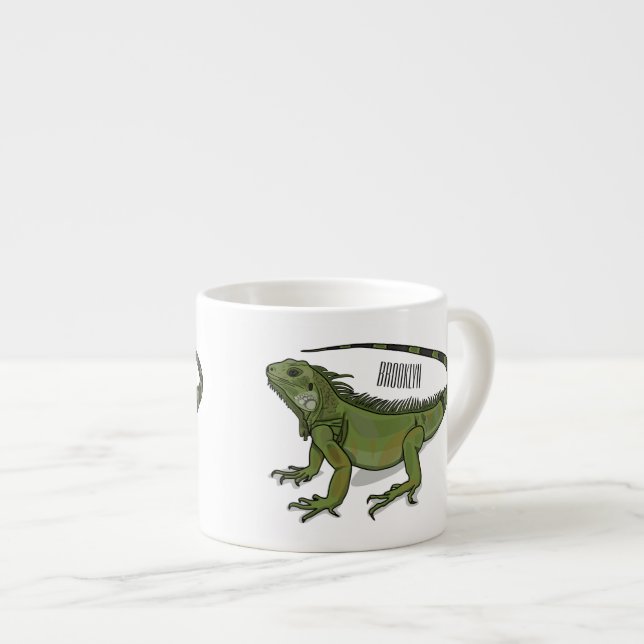 Taza De Espresso Ilustracion personalizado de Iguana (Derecha)