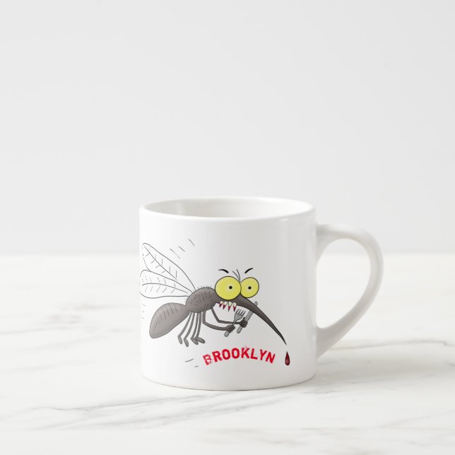 Taza De Espresso Ilustracion personalizado de insectos de mosquitos (Derecha)