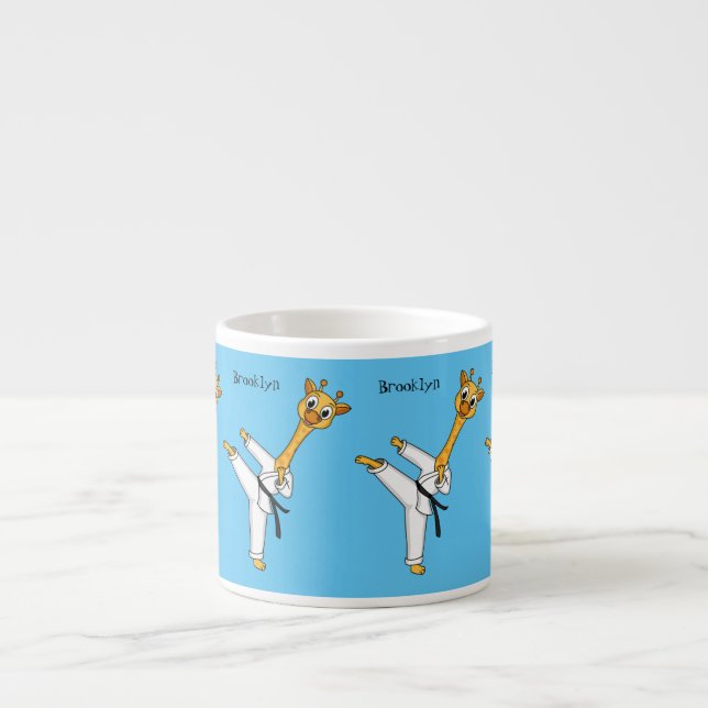 Taza De Espresso Ilustracion personalizado de Kung Fu giraffe (Frente)