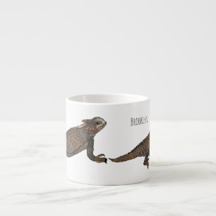 Taza De Espresso Ilustracion personalizado de lagarto de cuerno de