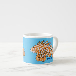 Taza De Espresso Ilustracion personalizado de leonfish feliz