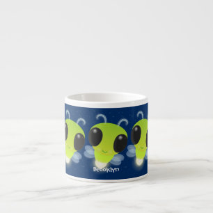 Taza De Espresso Ilustracion personalizado de luciérnaga con brillo