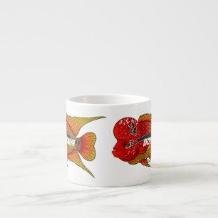 Taza De Espresso Ilustracion personalizado de peces cíclicos de cue