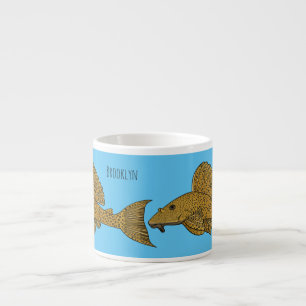 Taza De Espresso Ilustracion personalizado de pescado Pleco