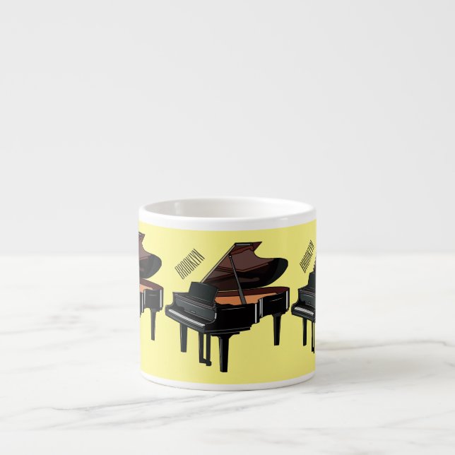 Taza De Espresso Ilustracion personalizado de piano (Frente)