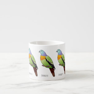 Taza De Espresso Ilustracion personalizado de pichón verde de cuell