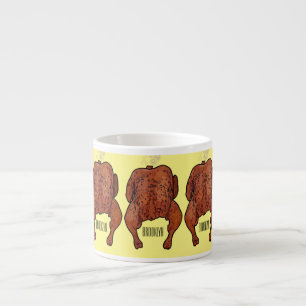 Taza De Espresso Ilustracion personalizado de pollo asado