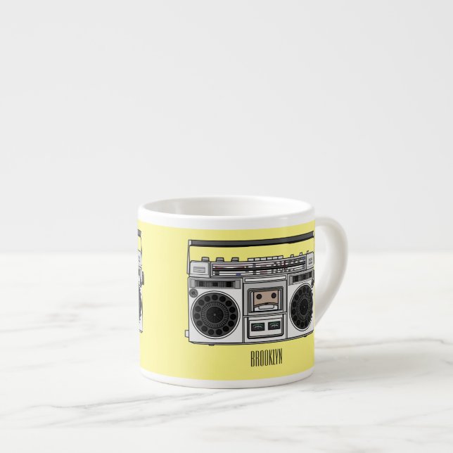 Taza De Espresso Ilustracion personalizado de radio (Derecha)