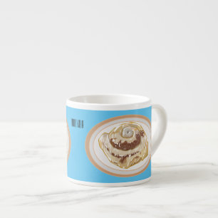 Taza De Espresso Ilustracion personalizado de rollo de canela