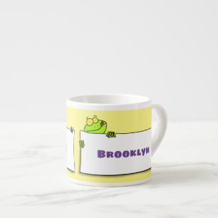 Taza De Espresso Ilustracion personalizado de señas de rana verde s