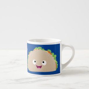 Taza De Espresso Ilustracion personalizado de taco alegre sonriente