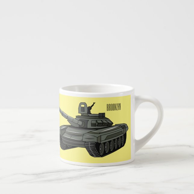 Taza De Espresso Ilustracion personalizado de tanques (Derecha)
