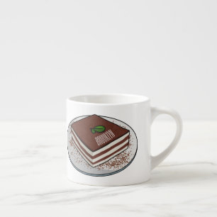 Taza De Espresso Ilustracion personalizado de tarta de Tiramisu