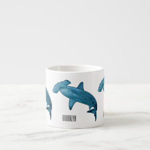 Taza De Espresso Ilustracion personalizado de tiburón martillo
