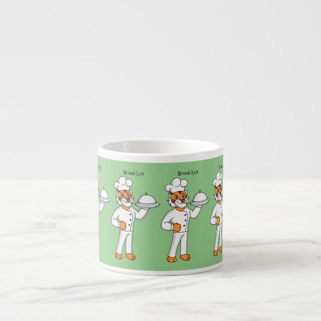Taza De Espresso Ilustracion personalizado de tigre gracioso (Frente)