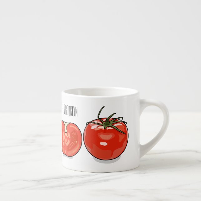 Taza De Espresso Ilustracion personalizado de tomate (Derecha)