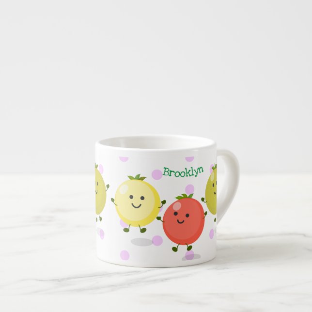 Taza De Espresso Ilustracion personalizado de tomates de cerezo (Derecha)
