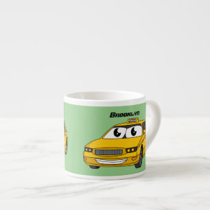 Taza De Espresso Ilustracion personalizado divertido de taxi amaril