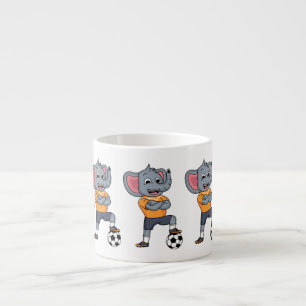 Taza De Espresso Ilustracion personalizado futbolista elefante