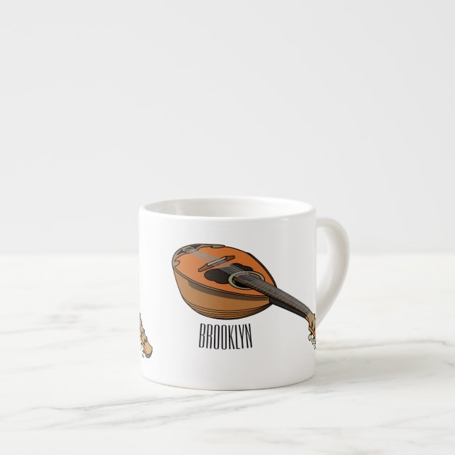 Taza De Espresso Ilustracion personalizado Mandolin (Derecha)
