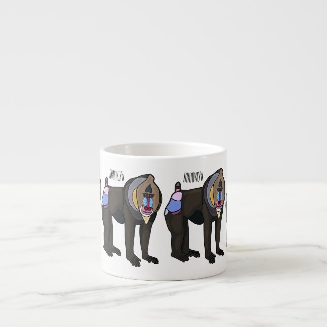 Taza De Espresso Ilustracion personalizado Mandrill (Frente)
