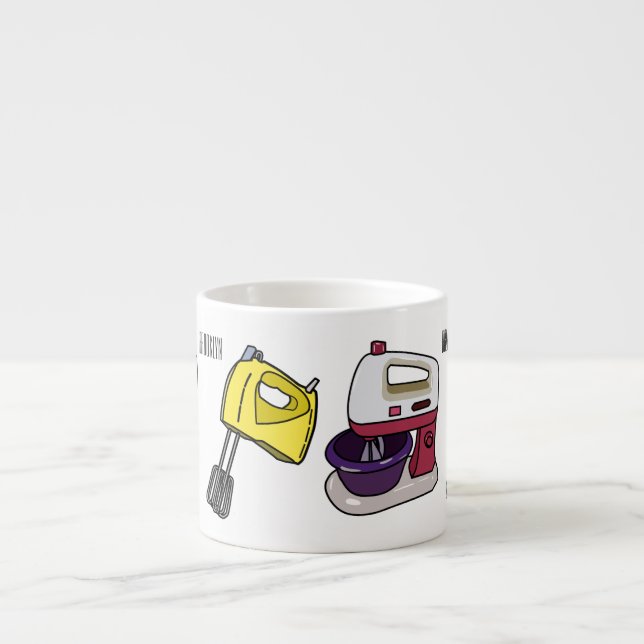 Taza De Espresso Ilustracion personalizado mezclador (Frente)