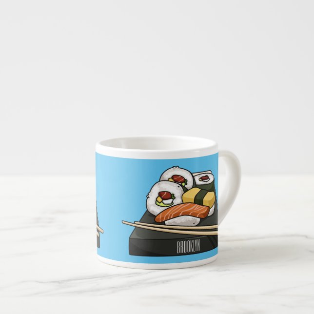 Taza De Espresso Ilustracion personalizado Sushi (Derecha)