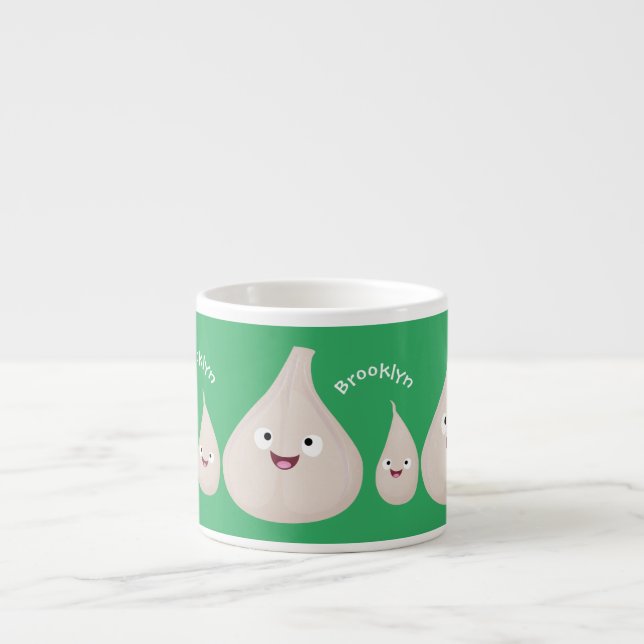 Taza De Espresso Ilustracion vegetal de personalizado de ajo dulce (Frente)