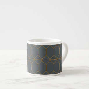 Taza De Espresso Ilustracion verde, dorado, sencillo, retro y elega