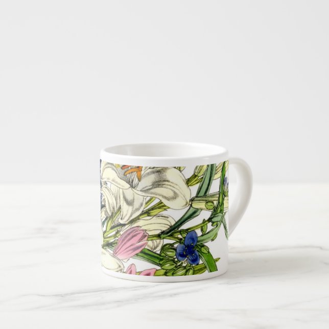 Taza De Espresso Ilustraciones botánicos de época (Derecha)