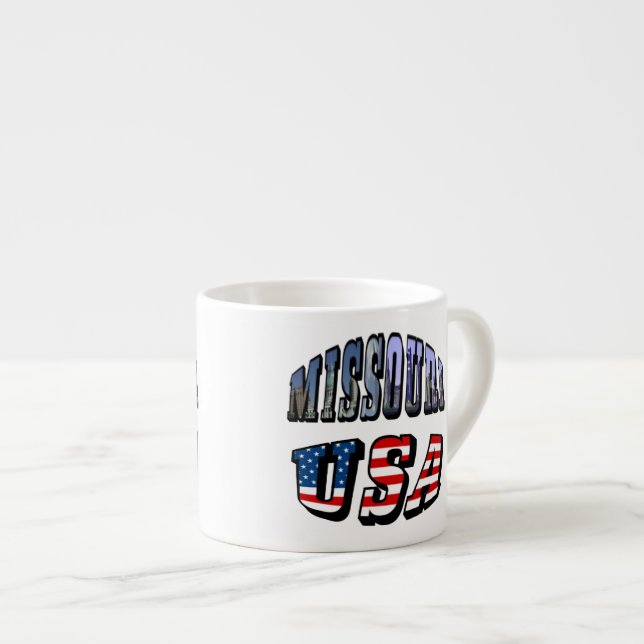 Taza De Espresso Imagen de Missouri y texto de Estados Unidos (Derecha)