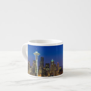Taza De Espresso Imagen del horizonte de Seattle en horas de mañana