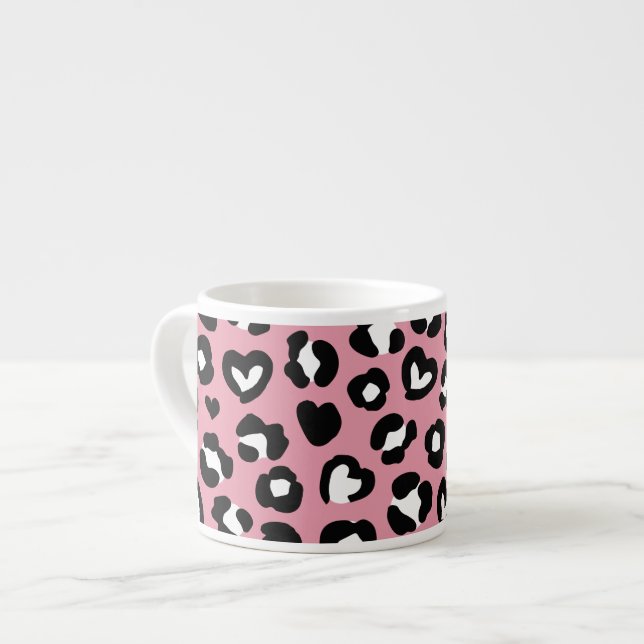 Taza De Espresso Impresión animal, leopardo rosado, puntos de chita (Izquierda)