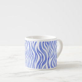 Taza De Espresso Impresión de cebra de color azul denim