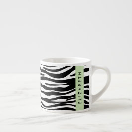 Taza De Espresso Impresión de cebra, franjas, negro y blanco, su no