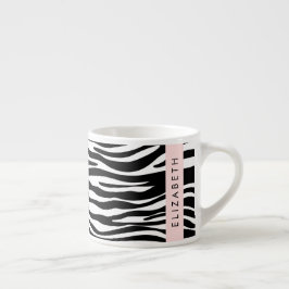 Taza De Espresso Impresión de cebra, franjas, negro y blanco, su no