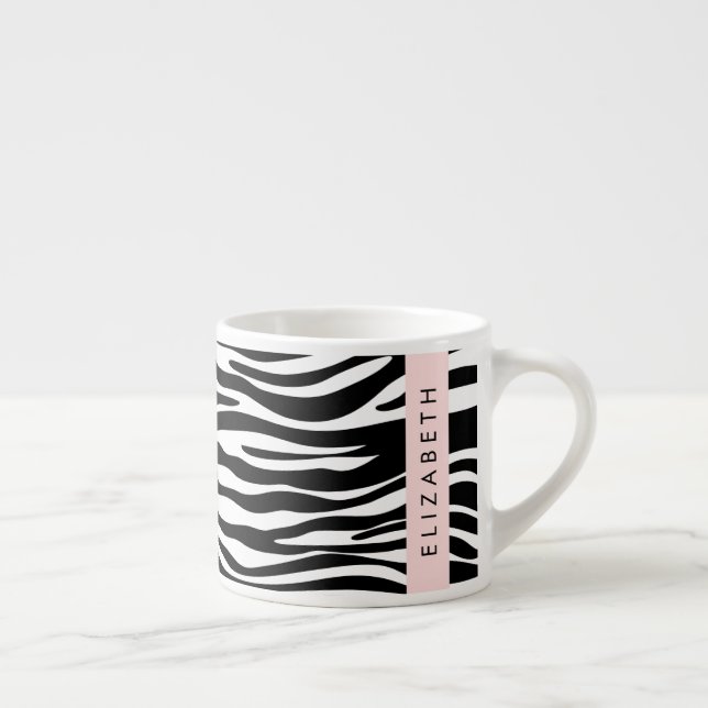 Taza De Espresso Impresión de cebra, franjas, negro y blanco, su no (Derecha)