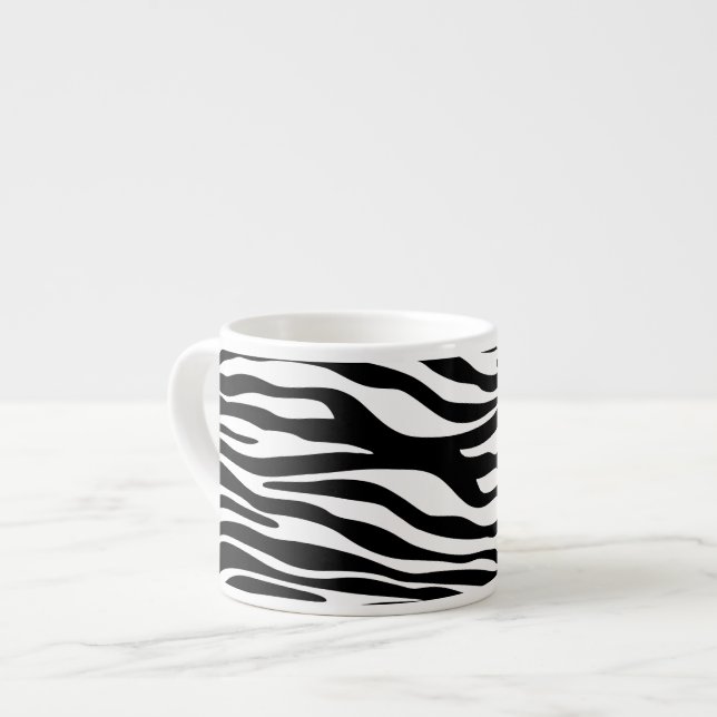 Taza De Espresso Impresión de cebra, rayas de cebra, negro y blanco (Izquierda)